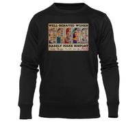 Newtee Las Mujeres Que Se Portan Bien RARA Vez Hacen Historia Negra Cuello Redondo Unisex Unisex Black Sweatshirt Crewneck