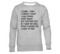 Newtee Llegué Vi Olvidé Lo Que Estaba Haciendo Sudadera Cuello Redondo Gris Unisex Unisex Grey Sweatshirt Crewneck