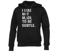 Newtee No FUI Hecha para Ser Una Mujer Sutil Sudadera con Capucha Negra Unisex Hombre Mujer Unisex Black Sweatshirt Crewneck