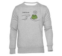 Newtee No Te Comportes como Una Rana Sudadera Cuello Redondo Gris Unisex Unisex Grey Sweatshirt Crewneck