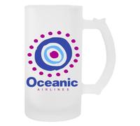 Newtee Oceanic Airlines Vaso de Cerveza Transparente con Asa Beer Glass Transparent Mug With Handle