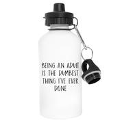 Newtee Ser Adulto Es La Cosa Más Tonta Botella De Agua De Acero Inoxidable Frasco Ecológico Reutilizable Blanco Stainless Steel Water Bottle White Reusable Eco Flask