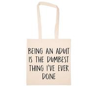 Newtee Ser Adulto Es La Cosa Más Tonta Totebag Beige Bolsa De Algodón Reutilizable Ecológica Beige Totebag Eco Friendly Reusable Cotton Bag
