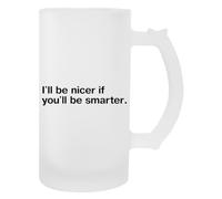 Newtee Seré Más Amable Si Tú Eres Más Inteligente Taza Transparente De Vaso De Cerveza Con Asa Beer Glass Transparent Mug With Handle