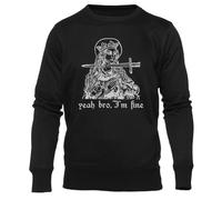 Newtee Sí Hermano Estoy Bien Negra Cuello Redondo Unisex Unisex Black Sweatshirt Crewneck