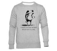Newtee Tengo Que Decir Cosas Raras Sudadera Cuello Redondo Gris Unisex Unisex Grey Sweatshirt Crewneck