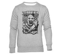 Newtee Terrifier Movie Horror Art The Clown Sudadera Cuello Redondo Gris Unisex