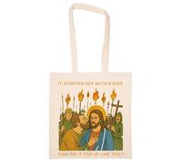 Newtee Todo Empezó Con Un Beso Totebag Beige Bolsa De Algodón Reutilizable Ecológica Beige Totebag Eco Friendly Reusable Cotton Bag