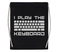 Newtee Yo Toco El Teclado Bolsa De Gimnasio Negra Bolsa De Deporte Con Cordón Reutilizable De Algodón Black Gym Bag Cotton Reusable Drawstring Sport Bag