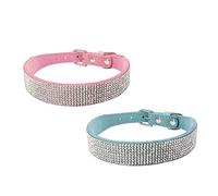 Newtensina 2 Piezas Collar de Perro Collar de Perro con Diamante Bling Collar Gatito Lindo Collar de Perrito para Perros Gatos
