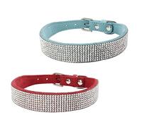 Newtensina 2 Piezas Collar de Perro Collar de Perro con Diamante Bling Collar Gatito Lindo Collar de Perrito para Perros Gatos