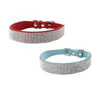 Newtensina 2 Piezas Collar de Perro Collar de Perro con Diamante Bling Collar Gatito Lindo Collar de Perrito para Perros Gatos