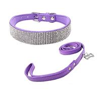 Newtensina Collar de Perro de Moda con Diamante Bling Collar y Correa de Gatito Collares con Correas para Perros Gatos