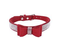 Newtensina Collar de Perro de Moda con Pajarita Collar de Perro de Bling con Arco para Perro