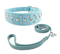 Newtensina Collar de Perro de Moda y Conjunto de Plomo Collar de Cachorros de Bling Collar de Perro Lindo Diamante con Correas