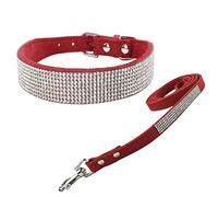 Newtensina Collar de Perro Mode con Diamante y Correa Bling Cuello de Cachorros con Correa para Perros pequeños Perros Grandes