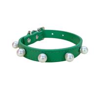 Newtensina Collar de perro rosa con perlas, collar para cachorros, bonito collar de gato de perlas para mascotas pequeñas