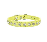 Newtensina Lindo collar de perro con diamantes para gatos perros pequeños - amarillo - XXS