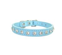 Newtensina Lindo collar de perro con diamantes para gatos perros pequeños - Azul - XXS