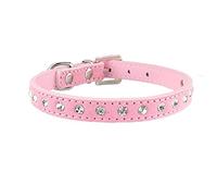 Newtensina Lindo Diamante Cachorro Collar Bling Gamuza Collar para Perros pequeños Gatos