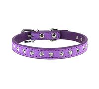 Newtensina Lindo Diamante Cachorro Collar Bling Gamuza Collar para Perros pequeños Gatos