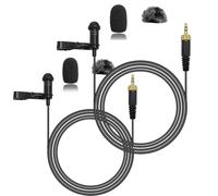 NewTH Paquete de 2 micrófonos de solapa Lavalier omnidireccional, micrófono con cable para transmisor inalámbrico Sennheiser EW100 G4 G1 G2 G3, EWD1, ME2, ME3, ME4 (paquete de 2 tapones de bloqueo de