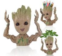 Newthinking Baby Groot Maceta, maceta con agujero de drenaje, soporte para lápices para niños, cumpleaños, vacaciones, San Valentín, forma de mano