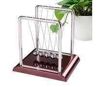 Newton Cradle: bolas de equilibrio de movimiento atemporal, esferas de metal pulido, acción cinética suave | Modelo de ciencia de escritorio, exhibición de energía educativa, pieza de relajación de of