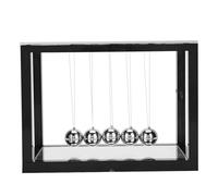 Newton Cradle Péndulo de Bolas Educativa Física Grandes Balanzas Decoración Herramienta de Ciencia con Espejo para Niños y Adultos (Negro)