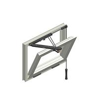 Newton Savio - Mando de cierre a distancia para apertura de ventanas de Vasistas, con perfil de aluminio F6.R (9010, blanco)