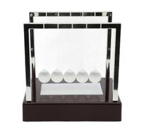 Newtons Cradle Balance Péndulo Movimiento cinético Juguete de Escritorio Diseño Robusto y Elegante para decoración de Oficina Educación Bolas de Vidrio Esmerilado 15x15x11,5 cm
