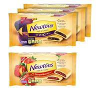 Newtons - Paquete variado de galletas suaves y masticables, galletas de higo, fresa y bayas triples 100% de trigo integral, paquete de 4