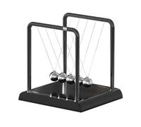 Newtons - Péndulo de bola perpetua clásica, péndulo esférico para escritorio, escritorio, péndulo creativo (todo en negro)