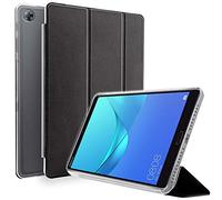 NewTop - Funda compatible con Huawei Mediapad M5 de 8,4", funda Flip Ori Case ultra fina y ligera, soporte protector TPU y piel sintética Negro