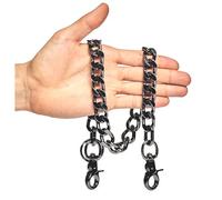 newtro Cadena de cartera resistente para hombres, mujeres, niños y niñas, pantalones de motociclista, pantalones de motociclista, llavero gótico, negro, dorado, plateado, TH, Th04-negro, 24 pulgadas