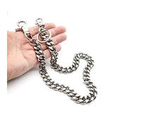 newtro Cadena gruesa y pesada para hombre, mujer, niño, niña, motociclista, pantalones vaqueros, punk, gótico, llavero, negro, dorado, plateado, 61 cm