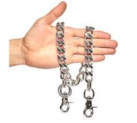 NEWTRO Cadena gruesa y pesada para hombres y mujeres, pantalones de motociclista, jeans, punk, llavero largo TH01, Th04-plata, 17in