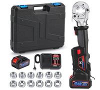 NEWTRY 10-300 mm² Batería Terminales de cable Crimpadora Eléctrica Hidráulica crimpadoro Herramienta 20 V 5 Ah Alicates de Prensa con 12 pares de Insertos de Prensa