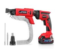 NEWTRY Atornillador pladur inalámbrico para tabiquería seca adecuado para tornillos PH2 25-57mm, 20V MAX 3.0Ah con cargador, incl. 100 piezas de tornillos rosca gruesa 3,9 x 35 mm