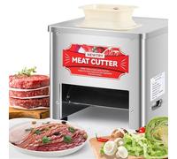 NEWTRY Cortadora de carne comercial con cuchilla de 7 mm, 160KG/H Máquina para cortar carne de acero inoxidable 550W, cortar en rodajas y dados, para restaurantes, comedores, carnicerías
