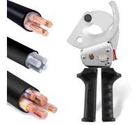 NEWTRY Herramienta Cortacables de Carraca de Alta Resistencia para Cortar Cables de Cobre y Aluminio de hasta 500mm², Acero Inoxidable con Mango Retráctil, XLJ-D-500