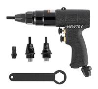 NEWTRY Kit de configuración de tuerca de remache neumático Pistola de remache de tuerca neumática Herramienta de remachado Remachadora 1/4 (Pistola 6068 con M5, M6, M8)