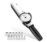 NEWTRY Llave dinamométrica de dial 0,3-3 N.m con 4-14 mm juego de vasos, Medidor de par de precisión 1/4" Probador de fuerza de torsión