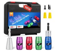 NEWTRY Pelacables para taladro, pelacables eléctrico estándar de EE. UU., herramienta giratoria 8/10/12/14 AWG, juego de herramientas profesionales para electricista