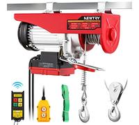 NEWTRY Polipasto Eléctrico 300kg/600kg, 12m/6m Cabrestante Eléctrico, Control Inalámbrico 100m, Control por Cable 2m, para el Hogar Garaje Almacén 1200W