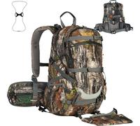 NewView Mochila de Caza Camo 35L con Armazón Interal, 600D Durable 2100cu Mochila de Día con Soporte para Rifle, Cubierta de Lluvia Incluida