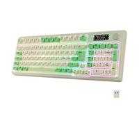 NEWWAY NK251 Teclado inalámbrico recargable - Diseño italiano QWERTY - Triple modos WiFi 2,4 GHz, BT/USB-C - Pantalla digital - Rueda multifunción - Retroiluminación RGB - Receptor en la parte