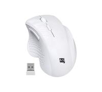 NEWWAY NM255 - Ratón inalámbrico WiFi 2.4GHz con receptor USB ergonómico - DPI 4000 - Silencioso 95% de reducción de ruido - 6 botones - para PC, ordenador portátil, Mac y Linux (blanco)