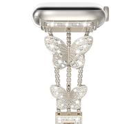 NewWays Compatible con Apple Watch Band Series 10 de 46 mm, Series 9/8/7 de 45 mm, Series 6/5/4 de 44 mm, Series 3 de 42 mm, para mujer, pulsera de trébol de cuatro hojas con diamantes brillantes para
