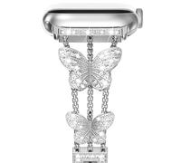 NewWays Compatible con Apple Watch pulsera de 38 mm, 40 mm, 41 mm, 42 mm (serie 11/10) para mujer, correa de repuesto fina de acero inoxidable brillante de acero inoxidable para iWatch Series 11/10/9